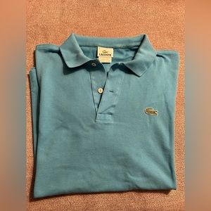 Men’s Lacoste polo shirt, size 5 (medium), color blue.